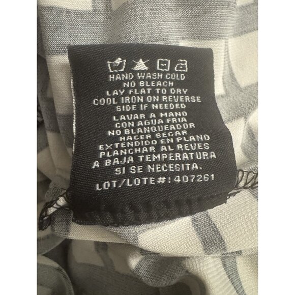 R&M Richards Black Creme Geometric Print Sleeveless Dress Size 16 Midi Fall - Picture 6 of 6